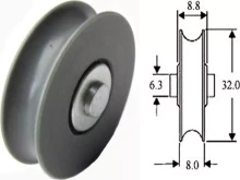 32mm Fixed Axle Nylon Roller - 50kgs