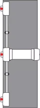 Fluid 3 Point Exit Device Horizontal Latch - 900mm - SIL