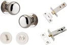 Cambridge Knob - Round Rose Privacy Set - PN