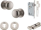 Cambridge Knob - Round Rose Entrance Set - Key / Turn - SN