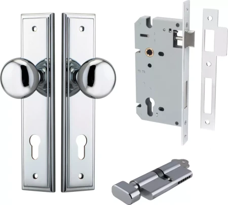 Cambridge Knob - Stepped Entrance Set - Key / Turn - CP