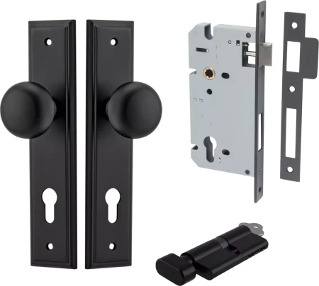 Cambridge Knob - Stepped Entrance Set - Key / Turn - MB