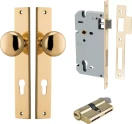 Cambridge Knob - Rectangular Entrance Set - Key / Key  - PB