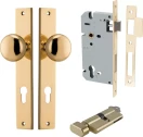 Cambridge Knob - Rectangular Entrance Set - Key / Turn - PB