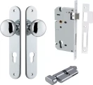 Cambridge Knob - Oval Entrance Set - Key / Turn - CP