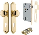 Cambridge Knob - Shouldered Entrance Set - Key / Key  - PB