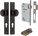 Cambridge Knob - Rectangular Entrance Set - Key / Key  - SB