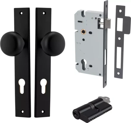 Cambridge Knob - Rectangular Entrance Set - Key / Key  - MB