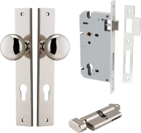 Cambridge Knob - Rectangular Entrance Set - Key / Turn - PN