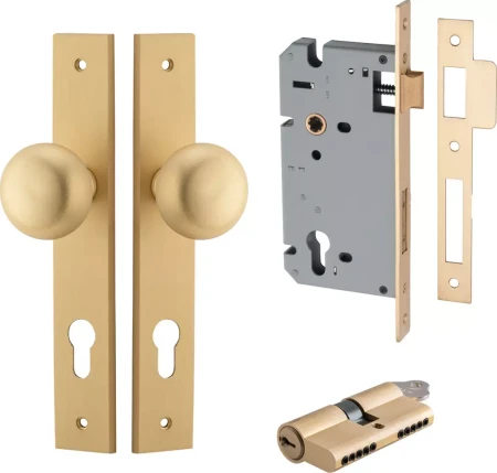 Cambridge Knob - Rectangular Entrance Set - Key / Key  - BB