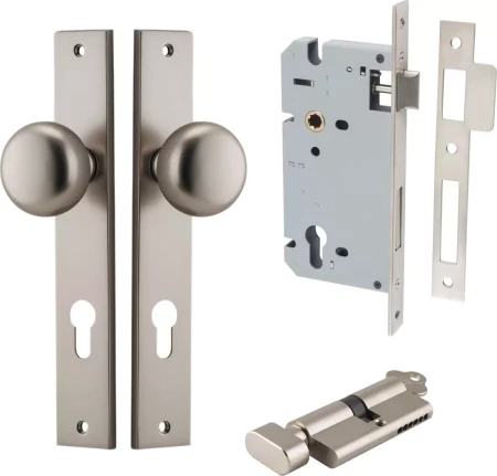 Cambridge Knob - Rectangular Entrance Set - Key / Turn - SN