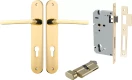 Baltimore Lever - Oval Entrance Set - Key / Turn - PB