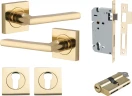 Baltimore Lever - Square Rose Entrance Set - Key / Key - PB