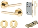 Baltimore Lever - Round Rose Entrance Set - Key / Turn - PB