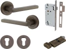 Baltimore Lever - Round Rose Entrance Set - Key / Turn - SB