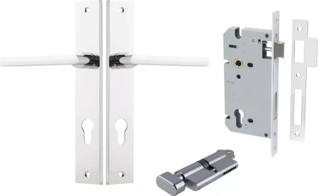 Baltimore Lever - Rectangular Entrance Set - Key / Turn - CP