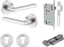 Baltimore Lever - Round Rose Entrance Set - Key / Turn - SC