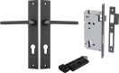 Baltimore Lever - Rectangular Entrance Set - Key / Turn - MB