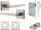 Baltimore Lever - Square Rose Entrance Set - Key / Key - SN