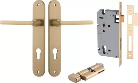 Baltimore Lever - Oval Entrance Set - Key / Turn - BB