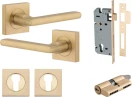 Baltimore Lever - Square Rose Entrance Set - Key / Key - BB