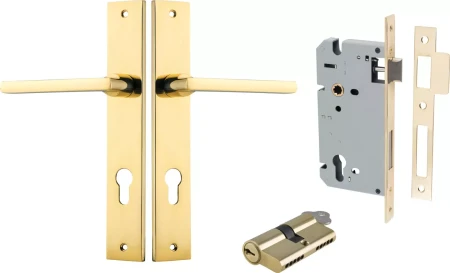 Baltimore Lever - Rectangular Entrance Set - Key / Key - PB