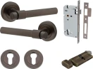 Helsinki Lever - Round Rose Entrance Set - Key / Turn - SB