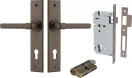 Helsinki Lever - Chamfered Entrance Set - Key / Key - SB