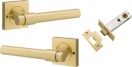 Helsinki Lever - Square Rose Integrated Privacy Set - GLD