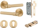 Helsinki Lever - Round Rose Entrance Set - Key / Turn - BB