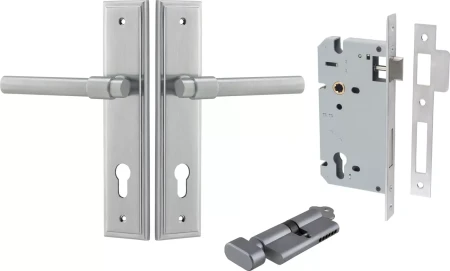 Helsinki Lever - Stepped Entrance Set - Key / Turn - SC