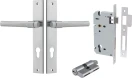 Helsinki Lever - Rectangular Entrance Set - Key / Key - SC