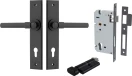 Helsinki Lever - Chamfered Entrance Set - Key / Turn - MB