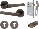 Helsinki Lever - Round Rose Entrance Set - Key / Key - SB