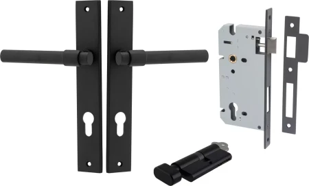 Helsinki Lever - Rectangular Entrance Set - Key / Turn - MB