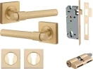 Helsinki Lever - Square Rose Entrance Set - Key / Key - BB