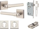 Helsinki Lever - Square Rose Entrance Set - Key / Key - SN