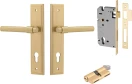 Helsinki Lever - Stepped Entrance Set - Key / Key - GLD