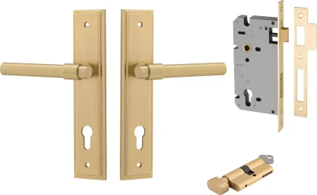 Helsinki Lever - Stepped Entrance Set - Key / Turn - GLD