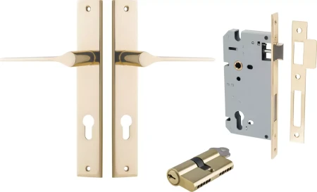 Como Lever - Rectangular Entrance Set - Key / Key - PB