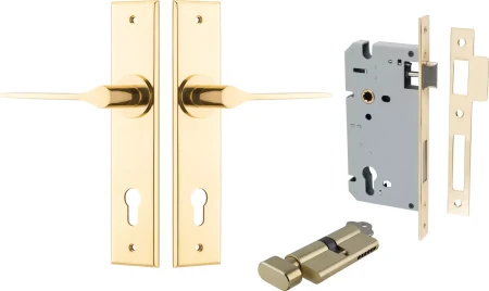 Como Lever - Chamfered Entrance Set - Key / Turn - PB