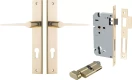 Como Lever - Rectangular Entrance Set - Key / Turn - PB