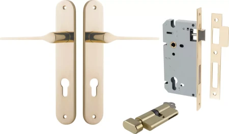 Como Lever - Oval Entrance Set - Key / Turn - PB