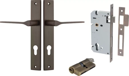 Como Lever - Rectangular Entrance Set - Key / Key - SB