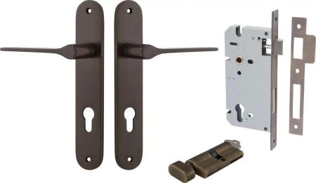 Como Lever - Oval Entrance Set - Key / Turn - SB