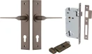 Como Lever - Chamfered Entrance Set - Key / Turn - SB