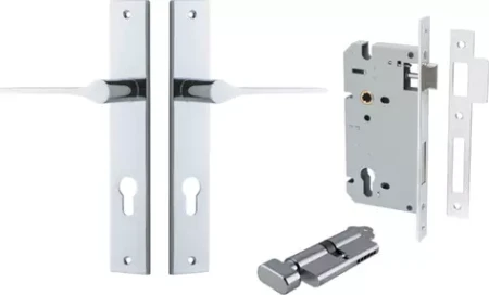 Como Lever - Rectangular Entrance Set - Key / Turn - CP