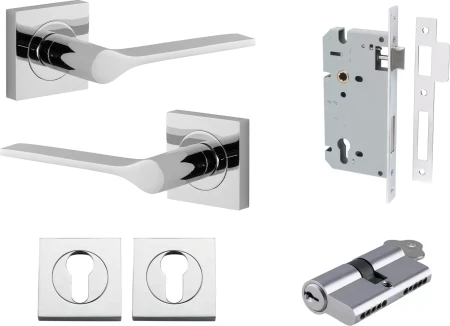 Como Lever - Square Rose Entrance Set - Key / Key - CP