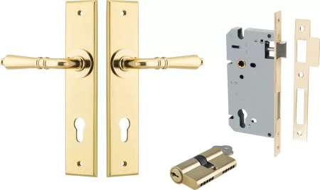 Sarlat Lever - Chamfered Entrance Set - Key / Key - PB