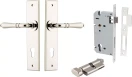 Sarlat Lever - Chamfered Entrance Set - Key / Turn - PN